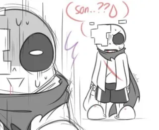 ❤️ e13020de son...?? fanart, sans, undertale, comic, character telegram sticker