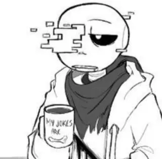 ❤️ f0aa64de MY JOKES ARE monster, undertal, videogame, tired, skeleton telegram sticker