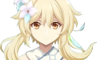 🙂 3f146830 Lumine Genshin Impact アニメ, ゲーム, 可愛い, ワイフ, 金髪, 原神, 蛍 telegram sticker