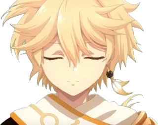 😌 98cb104c Aether Genshin Impact 空 (Aether), 原神, アニメ, ゲーム, キャラクター, 金髪 telegram sticker