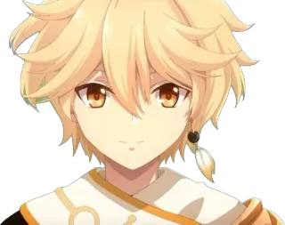 🙂 bad257b4 Aether Genshin Impact 空, 原神, アニメ, ゲーム, キャラクター, 金髪 telegram sticker