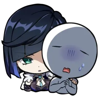 😡 21adb612 Yelan Genshin Impact 야란, 원신, 애니메이션, 비디오 게임, 귀여운, 스티커 telegram sticker