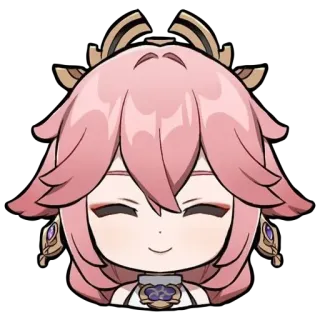 😊 485d023c Yae Miko Genshin Impact 애니메이션, 비디오 게임, 원신, 야에 미코, 귀여운, 귀여운 telegram sticker