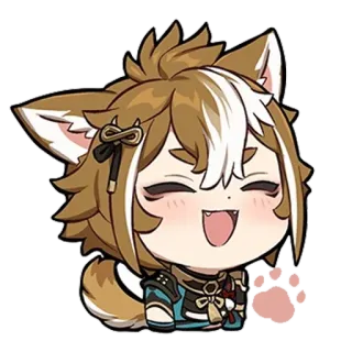 😊 64de78d3 Gorou Genshin Impact 애니메이션, 게임, SD캐릭터, 강아지, 고로, 원신 telegram sticker