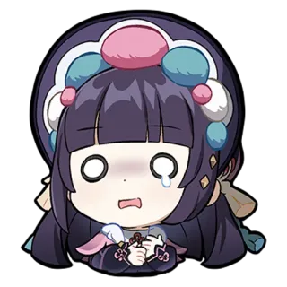 😳 82508b0e Yun Jin Genshin Impact 운근, 원신, 애니메이션, 비디오 게임, 울음, SD캐릭터 telegram sticker