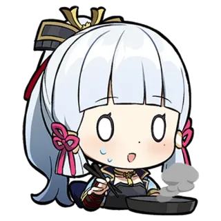 😰 831525f3 Kamisato Ayaka Genshin Impact 애니메이션, 원신, 카미사토 아야카, 비디오 게임, 요리, 귀여운, 스티커 telegram sticker