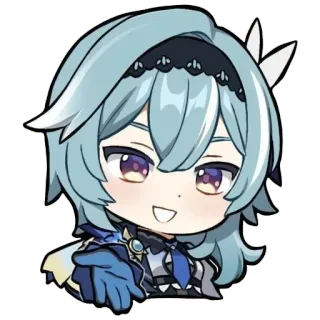 🤝 a8be67fc Eula Genshin Impact 애니메이션, 원신, 유라, 스티커, 귀여운, 캐릭터 telegram sticker