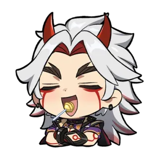 😜 b638845f Arataki Itto Genshin Impact 애니메이션, 만화, 비디오 게임, 캐릭터, 팬아트, 원신, 아라타키 이토 telegram sticker