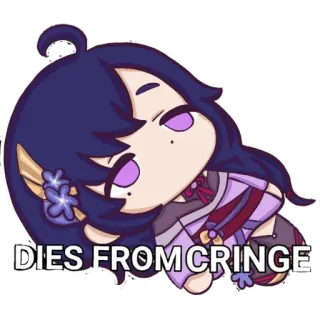 💀 f978e679 DIES FROM CRINGE vergonha alheia, engraçado, meme, lol, desenho animado, fofo telegram sticker