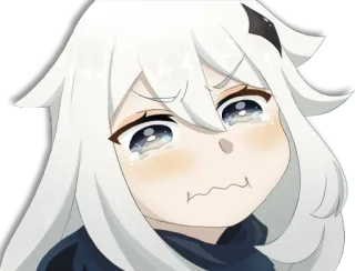 😭 ac168d01 Paimon Genshin Impact Paimon, Genshin Impact, llorando, triste, anime telegram sticker