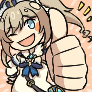 👍 ced5189c Barbara Genshin Impact Anime, Genshin Impact, Barbara, Videojuego, Pulgar arriba telegram sticker