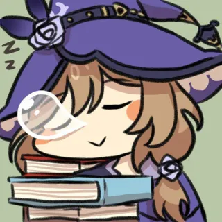 😴 e7c20652 ZZ sueño, durmiendo, libros, anime, chibi, kawaii, lindo telegram sticker