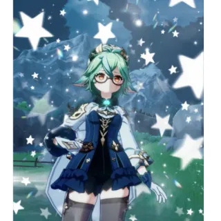 ✨ 3355d460 Sucrose Genshin Impact 애니메이션, 비디오 게임, 설탕, 원신, 캐릭터, 귀여운, 별 telegram sticker