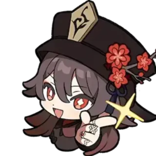 👍 218817f6 Hu Tao Genshin Impact Anime, Gioco, Genshin Impact, Hu Tao, Adesivo, Carino telegram sticker