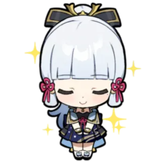 😌 5006fe5a Ayaka Genshin Impact Genshin Impact, Ayaka, Videogioco, Personaggio, Chibi, Kawaii telegram sticker