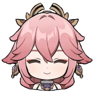 😊 52587432 Yae Miko Genshin Impact Anime, Gioco, Genshin Impact, Yae Miko, Chibi, Personaggio telegram sticker