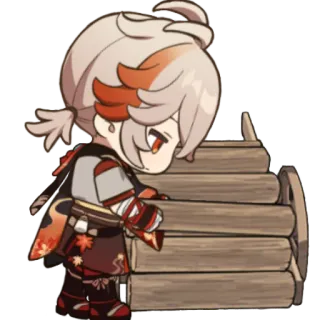 😌 98cc24ff Kaedehara Kazuha Genshin Impact Anime, Chibi, Kazuha, Genshin Impact, Personaggio videogioco telegram sticker