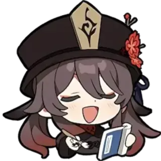 😌 9f98333d Hu Tao Genshin Impact Anime, Manga, Genshin Impact, Hu Tao, Videogioco, Carino telegram sticker