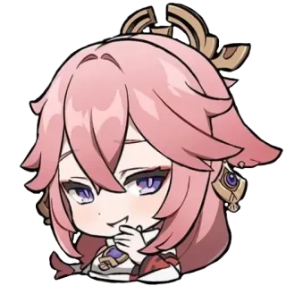 😮‍💨 a261657f Yae Miko Genshin Impact anime, videogioco, Genshin Impact, Yae Miko, volpe, altezzoso, carino telegram sticker