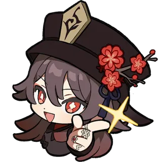 โญ 0a33b7b0 Hu Tao Genshin Impact anime, game, Hu Tao, Genshin Impact, character, chibi telegram sticker