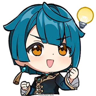 ๐ก 178a55c0 Xingqiu Genshin Impact anime, sticker, genshin impact, xingqiu, cute, chibi telegram sticker