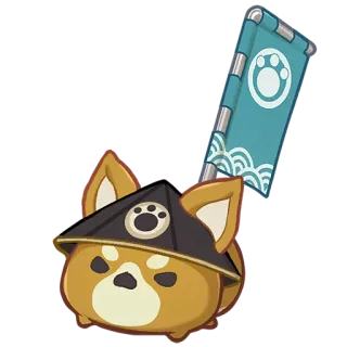 โณ 1f66dac4 dog, shiba inu, animal, cute, hat, flag, Japanese telegram sticker