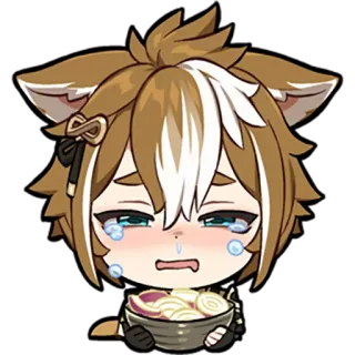 ๐ 3687b0db Gorou Genshin Impact anime, video game, cry, food, dog telegram sticker