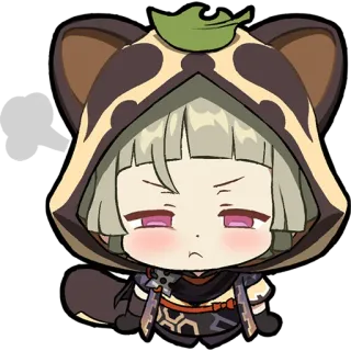 ๐จ 4ed1f13d Sayu Genshin Impact anime, chibi, video game, hoodie, ninja, lazy telegram sticker