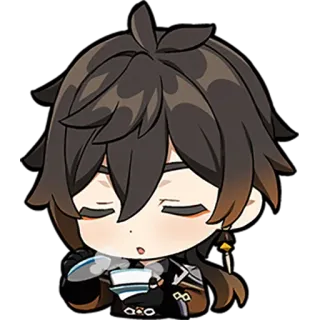 โ 825b6c21 Zhongli Genshin Impact video game, anime, cute, kawaii, chibi telegram sticker