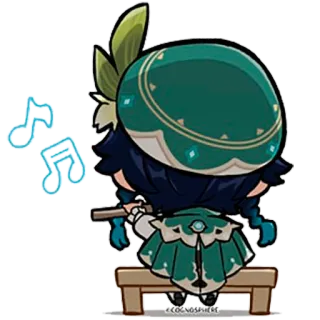 ๐ถ a9c5259c Venti Genshin Impact anime, game, music, chibi, venti, genshin impact telegram sticker