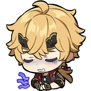 ๐ bb8f260a Thoma Genshin Impact anime, chibi, cute, exhausted, thoma, genshin impact telegram sticker