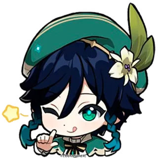 โญ dbef9f4d Venti Genshin Impact Venti, Genshin Impact, anime, game, character telegram sticker