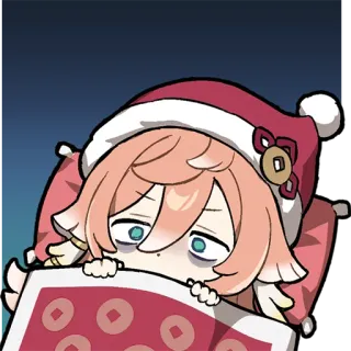 ๐ถ ebf1a338 Yanfei Genshin Impact anime, game, tired, Yanfei, Genshin Impact, sleepy, christmas telegram sticker
