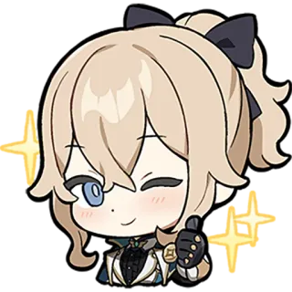 โจ ee76a27f Jean Genshin Impact anime, character, girl, blond hair, genshin impact, thumbs up, jean telegram sticker