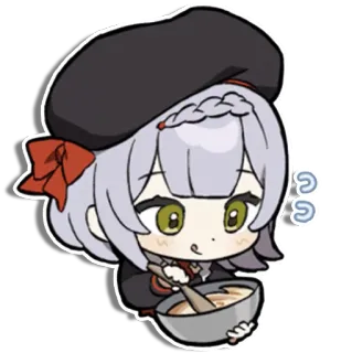😋 a83b624c Noelle Genshin Impact anime, chibi, Noelle, Genshin Impact, cooking telegram sticker