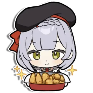 ☺️ da9f9b19 Noelle Genshin Impact anime, genshin impact, noelle, cute, maid, character, food telegram sticker
