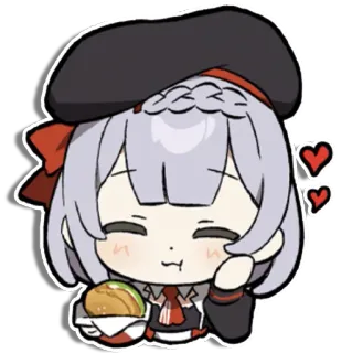 🥰 f7429339 anime, cartoon, cute, girl, food, burger telegram sticker