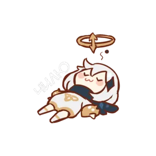 😌 8f5aa77e Paimon Genshin Impact ЧИЛЛЮ anime, dormilón, paimon, genshin impact, acostado whatsapp sticker