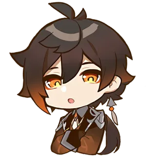 😒 1735d1e3 Zhongli Genshin Impact Anime, Juego, Genshin Impact, Zhongli, Lindo, Chibi telegram sticker