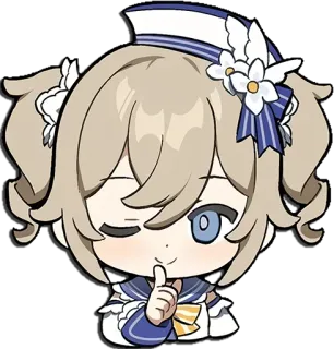 🤫 51304445 Barbara Genshin Impact Anime, Videojuego, Lindo, Marinero, Chibi telegram sticker