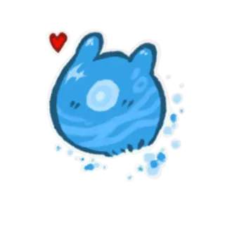 💕 e5905355 Blob, Niebieski, Słodki, Kreskówka, Woda, Serce telegram sticker