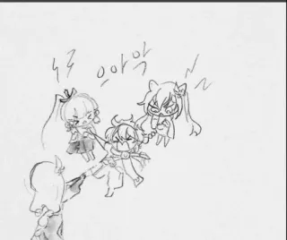 ❓ 55c904f3 으아악 Anime, Cartone animato, Schizzo, Rabbia, Lotta telegram sticker