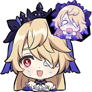 😅 05ac3ae0 Fischl Genshin Impact Аниме, Чиби, Игра, Genshin Impact, Фишль, Наклейка whatsapp sticker