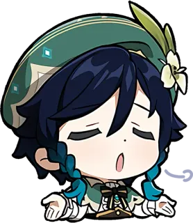 😮‍💨 06894b4d Venti Genshin Impact Аниме, Genshin Impact, Венти, Персонаж, Игра, Милый whatsapp sticker