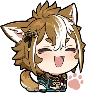 😇 073e8ca2 Gorou Genshin Impact горо, геншин импакт, аниме, видеоигра, стикер, милый whatsapp sticker