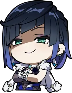 😈 21c41e32 Yelan Genshin Impact Аниме, Видеоигра, Genshin Impact, Персонаж, Е Лань whatsapp sticker