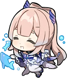 😊 32129220 Kokomi Genshin Impact кокоми, genshin impact, аниме, рыба, милый, видеоигра whatsapp sticker