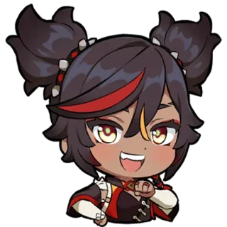 😀 6d1f2304 Xinyan Genshin Impact синьян, genshin impact, аниме, стикер whatsapp sticker