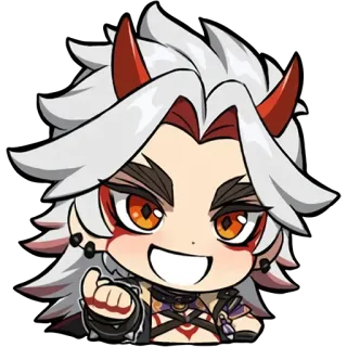 😁 93b9e8e0 Arataki Itto Genshin Impact Аниме, Игра, Персонаж, Аратаки Итто, Genshin Impact whatsapp sticker