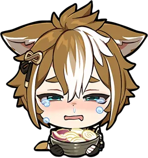 😭 a0f631f4 Gorou Genshin Impact Горо, Genshin Impact, плачет, аниме, видеоигра, собака, чиби whatsapp sticker